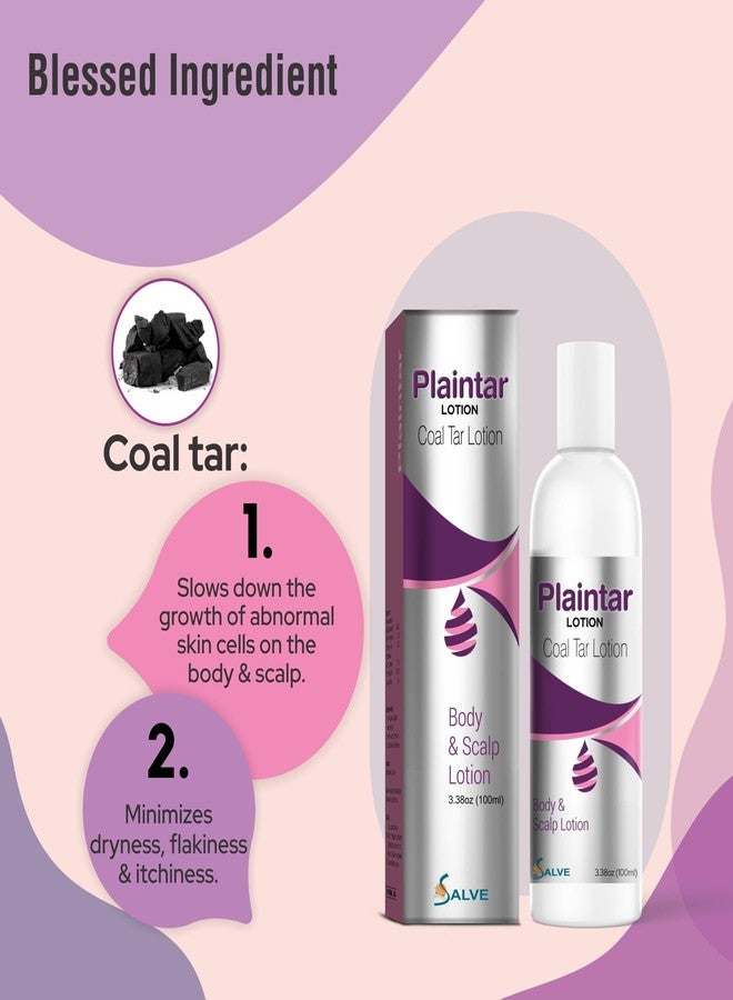 SALVE Plaintar Coal Tar Lotion (100 ml / 3.38 fl oz) - Leave-On Body & Scalp Lotion for Flaky Dry and Psoriasis-Prone Skin - Image 3